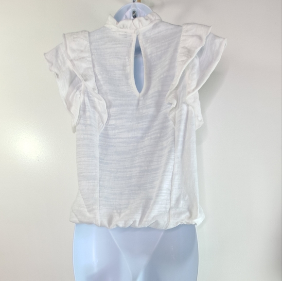 Express White Lace Pieced Mock Neck Top Size XS - Picture 13 of 17